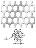 круглые отверстия по шестиугольнику, х/к, диаметр 6 мм, 1000×2000×3 мм