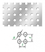 круглые отверстия по квадрату, нерж. 430, 1000×2000×1 мм