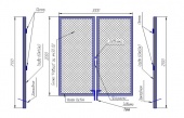 Ворота из сетки "Рабица" ширина 3 м, высота секции 2 м + 2 столба