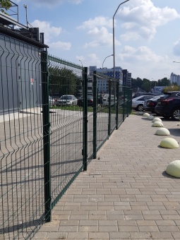 распашные ворота из 3d панелей оцинкованные с полимерным покрытием 1,22×4,03 м., пр.4 мм.