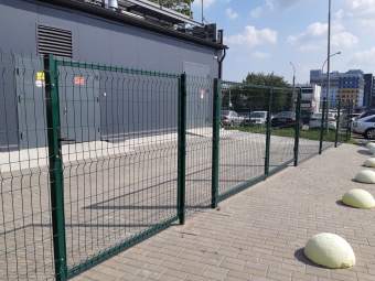 ворота распашные из 3d панелей оцинкованные с полимерным покрытием 1,60×4,03 м., пр.5 мм.