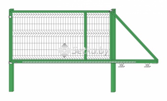 ворота откатные 3d оцинкованные + грунт/эмаль, высота 1,93 м., ширина 4 м., проволока 4,0 или 5,0 мм.